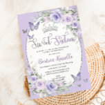 Lavender Purple Floral Butterflies Sweet Sixteen Invitation<br><div class="desc">Personalize this soft lavender purple floral Sweet 16 birthday invitation easily and quickly. Simply click the customize it further button to edit the texts, change fonts and fonts colors. Featuring pretty pastel lavender purple flowers, delicate greenery and purple and silver butterflies. Matching items available in store. (c) Somerset Fine Paperie...</div>