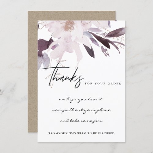 LAVENDER PURPLE FLORAL CORPORATE BUSINESS LOGO THANK YOU CARD