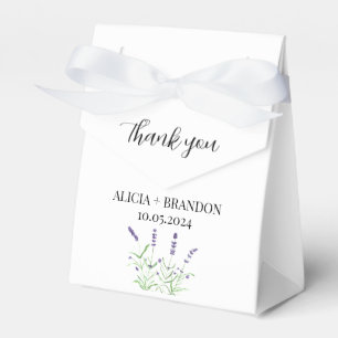 Lavender Purple Floral Elegant Modern Wedding Favor Boxes