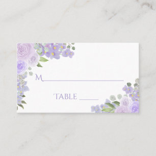Lavender Purple Floral Elegant Wedding Escort Card