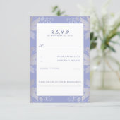 Lavender Purple Floral Elegant Wedding RSVP Cards (Standing Front)