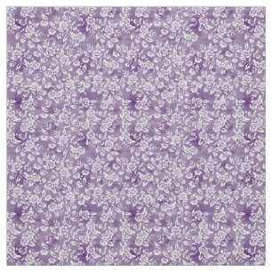Lavender Purple Floral Gingham Fabric