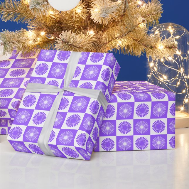 Lavender Purple Floral Pattern Wrapping Paper (Holidays)