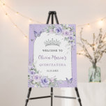 Lavender Purple Floral Quinceañera Bridal Welcome Foam Board<br><div class="desc">Personalize this elegant Quinceañera / Sweet 16 birthday / Bridal Shower / Baby Shower welcome sign easily and quickly. Simply click the "Edit Using Design Tool" button to modify the text, wording, font style, font size, and font color. You can also add or remove text, and move or remove images....</div>