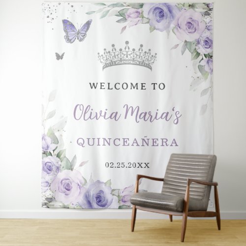 Lavender Purple Floral Quinceañera Bridal Welcome