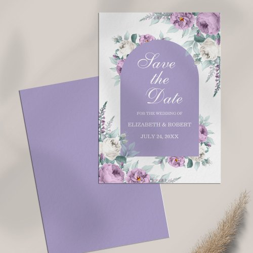 Lavender Purple Floral Save The Date Card