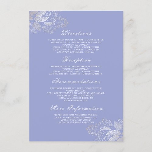 Lavender Purple Floral Wedding Details Insert - The lavender purple wedding information card with the beautiful baby's breath flowers