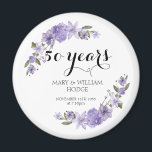 Lavender purple florals 50th wedding anniversary magnet<br><div class="desc">Celebrate a love that has stood the test of time with our " Lavender purple florals 50th wedding anniversary " design. Perfect for honoring a golden milestone, this elegant and heartfelt piece captures the essence of a 50-year journey filled with love, laughter, and cherished memories. Ideal for anniversary party invitations,...</div>