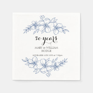 Lavender purple florals 50th wedding anniversary napkins