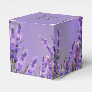 Lavender Purple Florals Wedding Favor Box