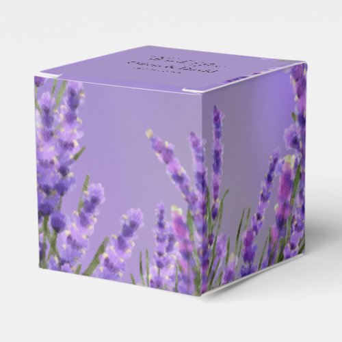 Lavender Purple Florals Wedding Favor Box