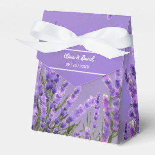 Lavender Purple Florals Wedding Favor Box