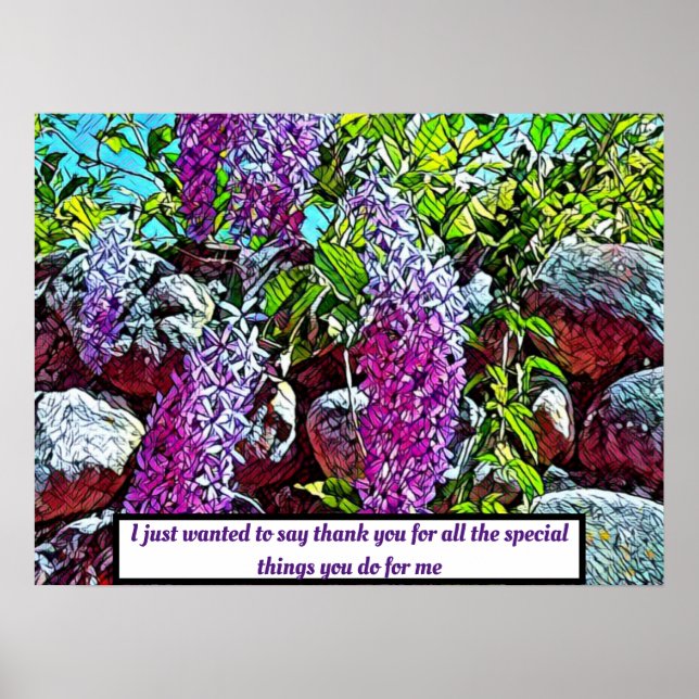 Lavender Purple Flower Design Poster (Front)
