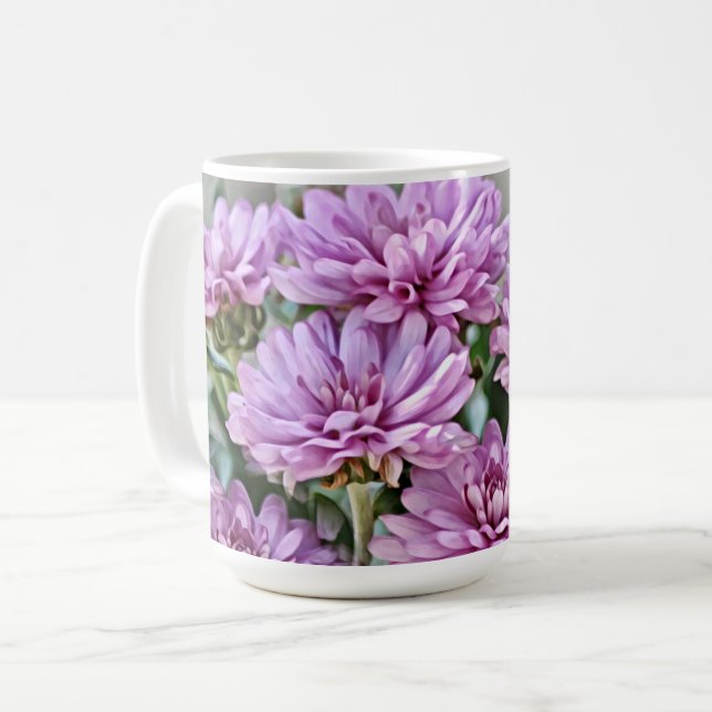 Lavender Purple Flower Floral Art Mug Cup (Front Left)