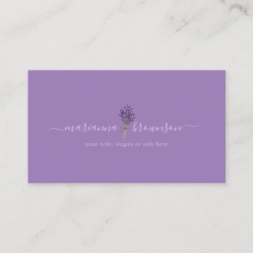 Lavender purple flower simple business card