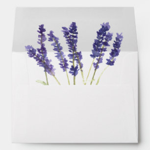 Lavender Purple Flowers Floral Return Address Envelope