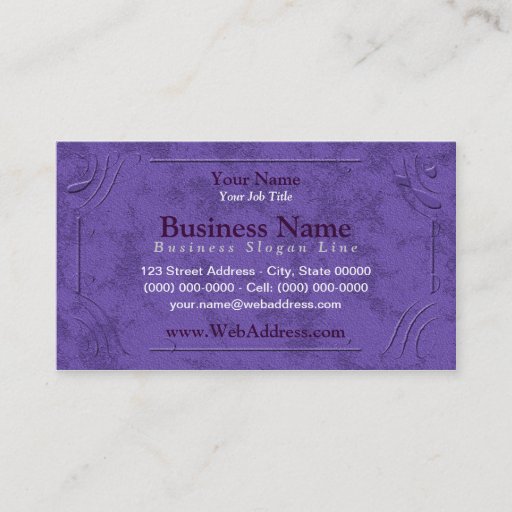 Customizable Lavender / Purple Framed Business Cards