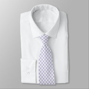 Lavender Purple Gingham Neck Tie