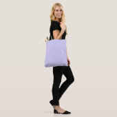 Lavender Purple Girly Script Monogram Modern Tote Bag (On Model)