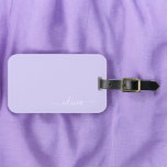 Lavender Purple Girly Script Monogram Name Modern Luggage Tag<br><div class="desc">Lavender Purple Monogram Add your own Name Script Luggage Bag Tag The bag tag makes the perfect sweet 16 birthday,  wedding,  bridal shower,  baby shower or bachelorette party gift for someone decorating her room in style.</div>