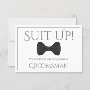 Lavender Purple & Gray Be My Groomsman Card