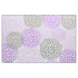 Lavender Purple Gray Modern Dahlia floral print Fabric