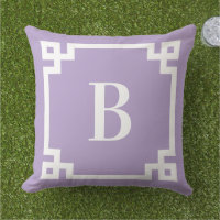 Lavender Purple Greek Key Border Monogram