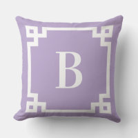 Lavender Purple Greek Key Border Monogram
