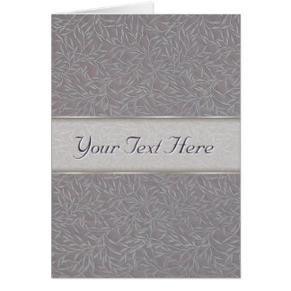 Lavender Purple Grey Embossed Leaf Vines Brocade Cards