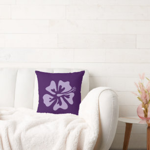 Lavender purple Hibiscus flower floral Throw Pillow