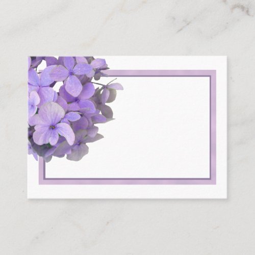 Lavender Purple Hydrangea Blank Place Cards Business Cards