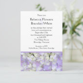 Lavender Purple Hydrangea Small Wedding Invitation (Standing Front)