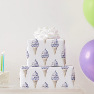 Lavender Purple Ice Cream Cones Birthday Wrapping Paper