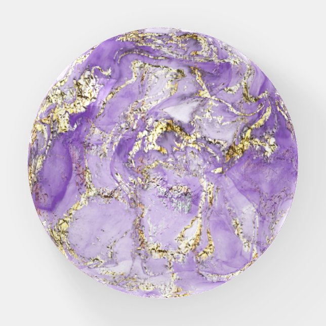 lavender purple ink watercolor paperweight (Front)
