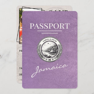 Lavender Purple Jamaica Passport Save The Date