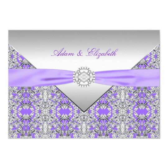 Purple Wedding Invitations With Ribbon 2