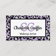 Lavender Purple Leopard Print Lash & Makeup Artist