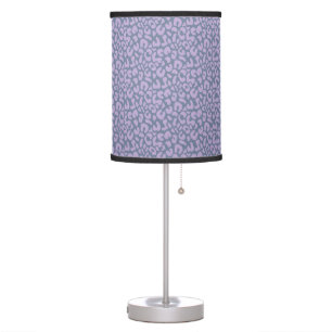 Lavender Purple Leopard Print Table Lamp