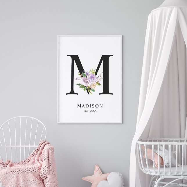 Lavender Purple Letter 'M' Nursery Name Wall Art (Creator Uploaded)