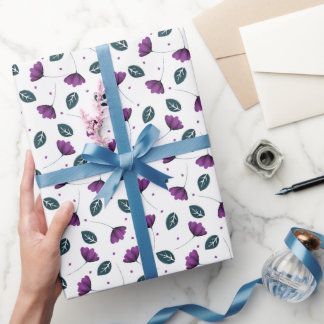 Lavender Purple Lilac Floral Flowers Wrapping Paper
