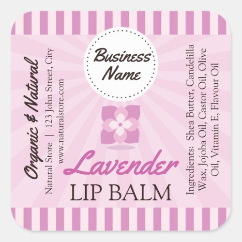 Lavender Purple _ Lip Balm Label _ 125 Square