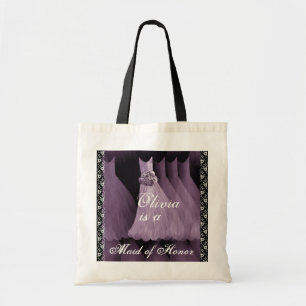 LAVENDER PURPLE Maid of Honor Cotton Tote Bag