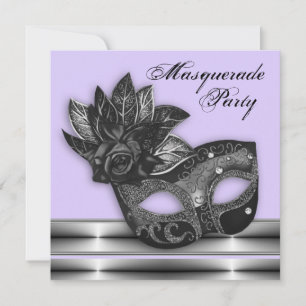 Lavender Purple Masquerade Party Invitations