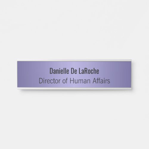 Lavender Purple Metallic Personalized Name Plate