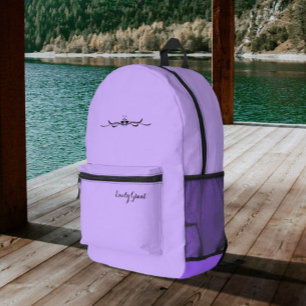 Lavender Purple Modern Personalized Printed Backpack