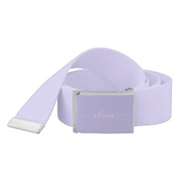 Lavender Purple Modern Script Girly Monogram Belt