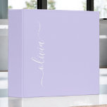 Lavender Purple Modern Script Girly Monogram Name 3 Ring Binder<br><div class="desc">Lavender Purple simple  Script Monogram Name Binder. This makes the perfect sweet 16 birthday,  wedding,  bridal shower,  anniversary,  baby shower or bachelorette party gift for someone that loves glam luxury and chic styles.</div>