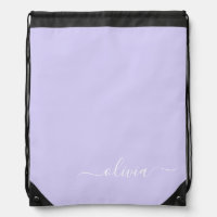 Lavender Purple Modern Script Girly Monogram Name
