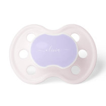 Lavender Purple Modern Script Girly Monogram Name Pacifier