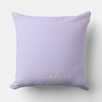 Lavender Purple Modern Script Girly Monogram Name